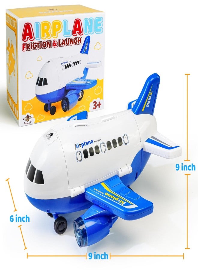 Beestech Airplane Toys with Runway and Car, Friction Powered Launcher Plane Toys for Boys Girls Kids Toddlers 3 4 5 6 Year Olds, Birthday Gifts (Blue) - Image 5